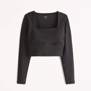 Abercrombie YPB sculptLUX Long-Sleeve Squareneck Workout Top Medium New NWT